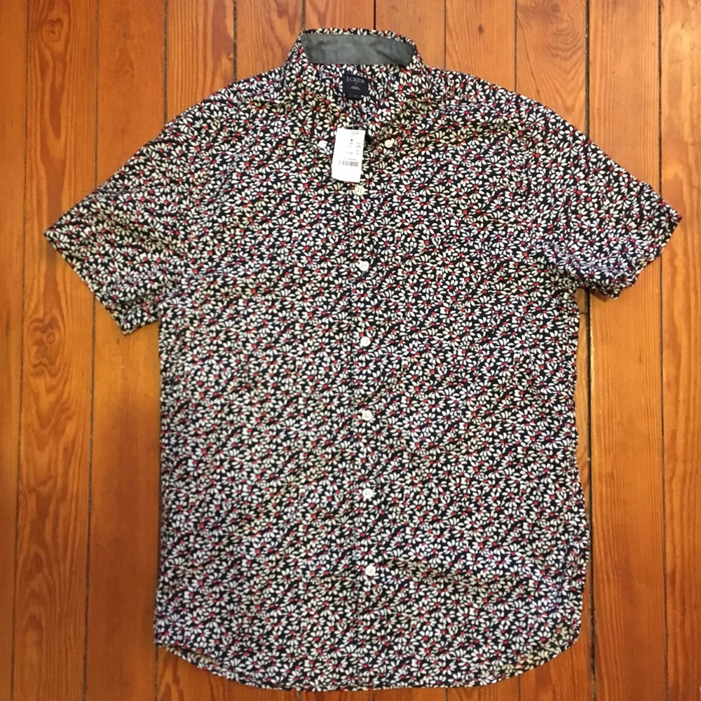 J.Crew Men’s Short Sleeve Floral Button Down Shirt